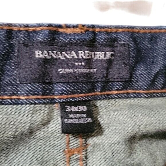 Banana Republic Mens Slim Straight Jeans Dark Wash‎ 34X30 Cotton Denim Stylish & - Picture 4 of 4